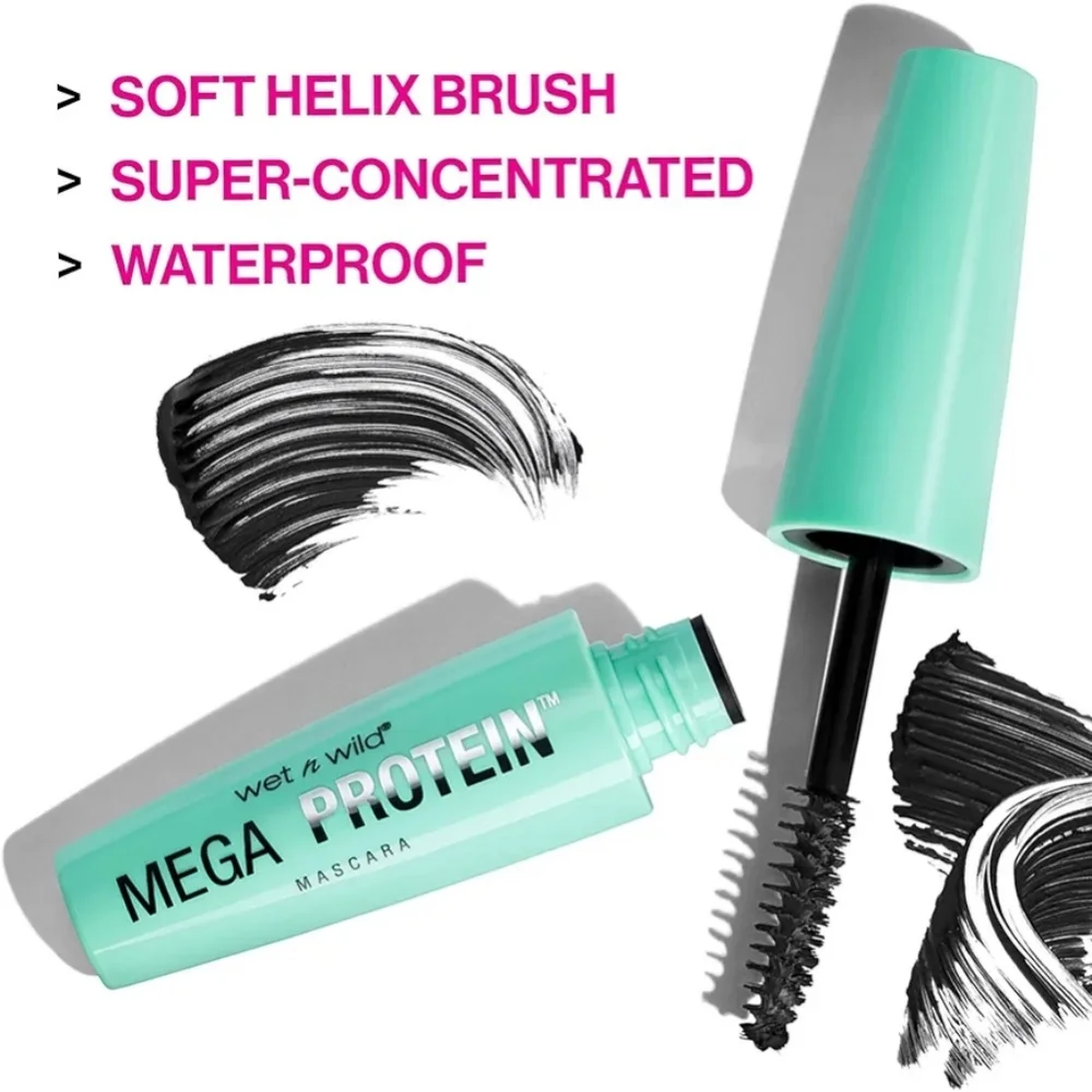 *3/15* NEW Wet n Wild Mega Protein Waterproof Mascara Very Black C154A